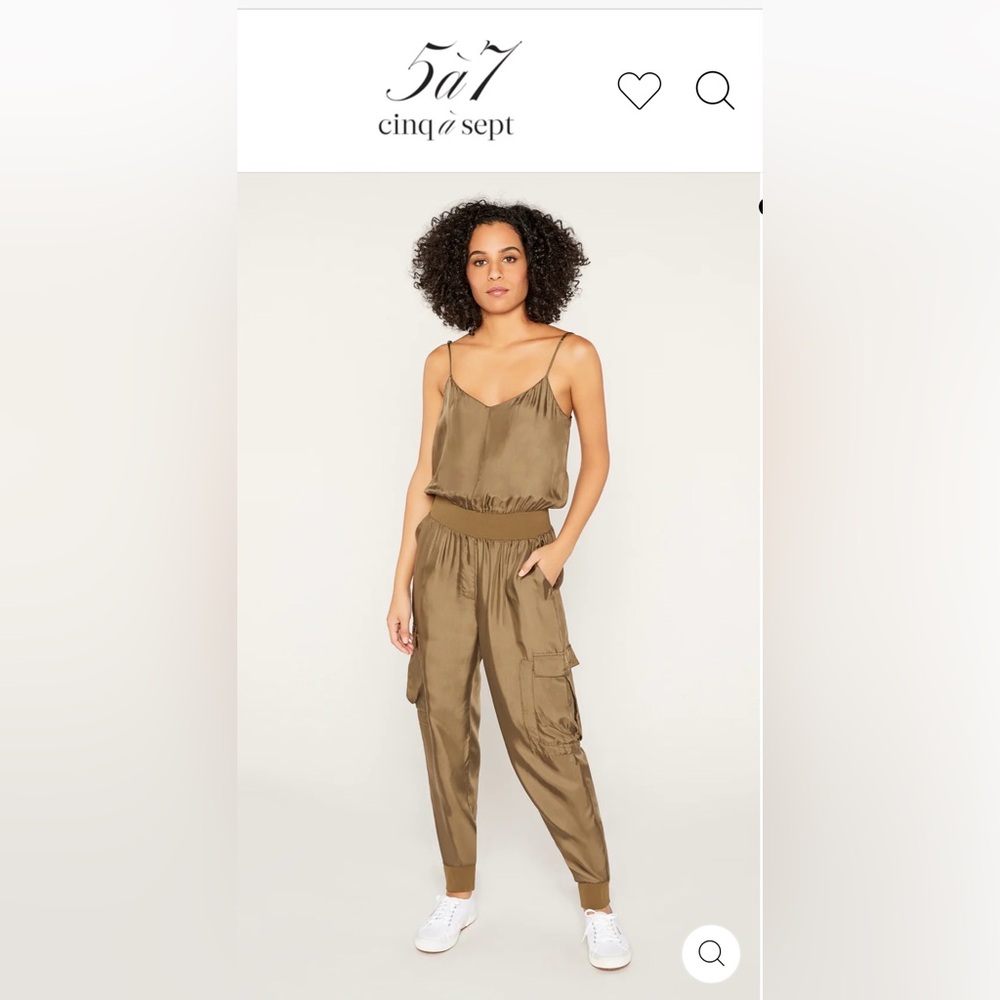 Cinq à Sept Olive Jumpsuit